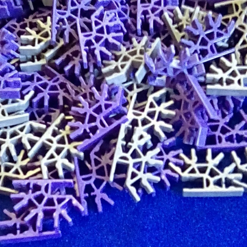 K'NEX connector4-way 3D purple grey